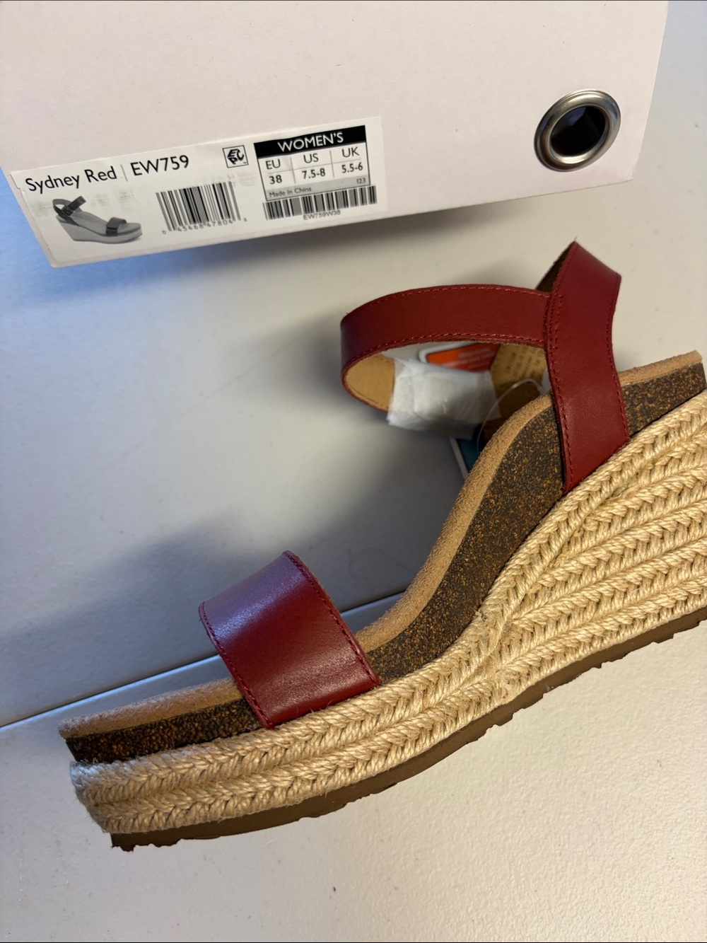Aetrex Sydney Red Espadrille Wedge Sandal